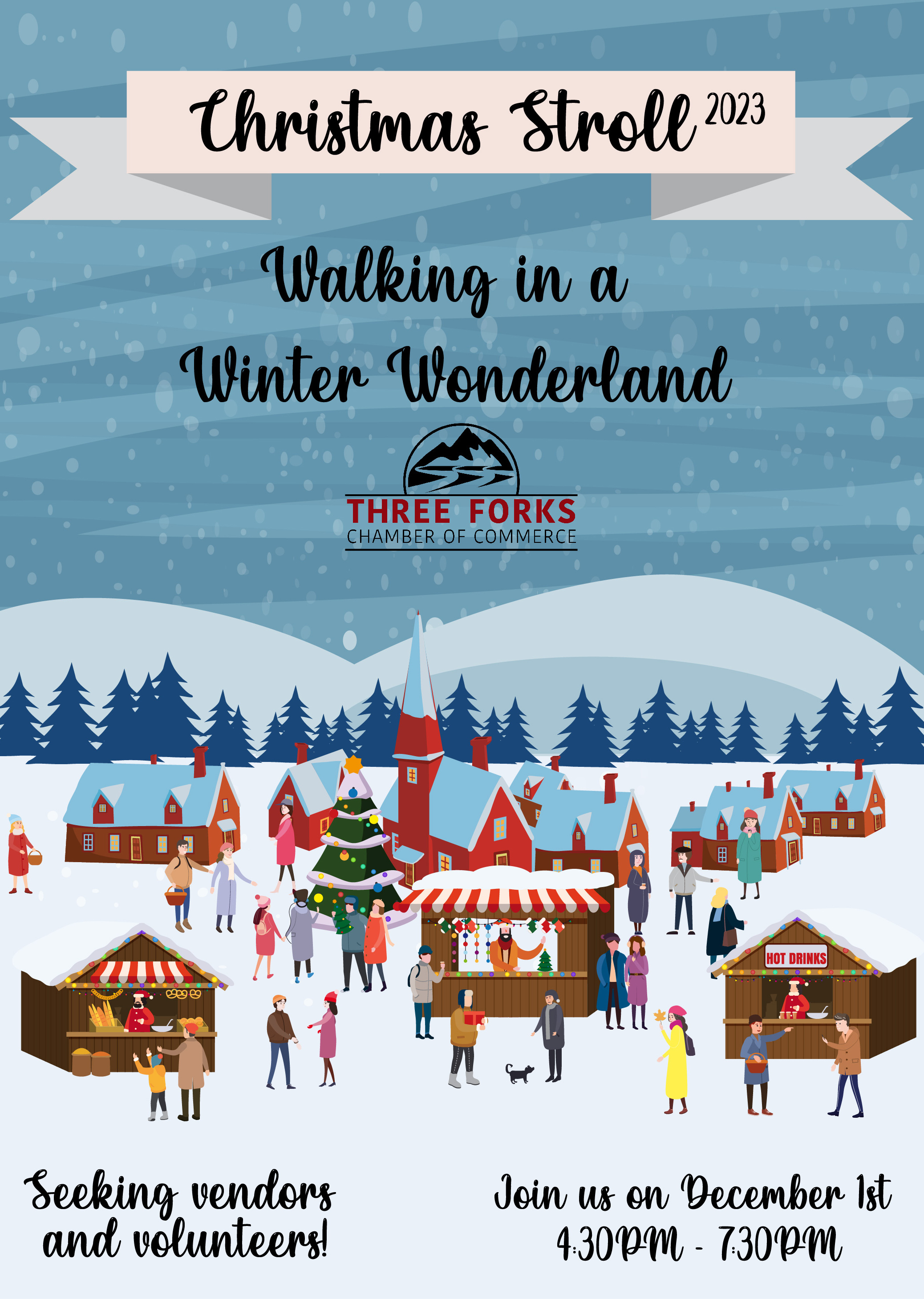 Christmas Stroll 2023 Walking in a Winter Wonderland Three Forks