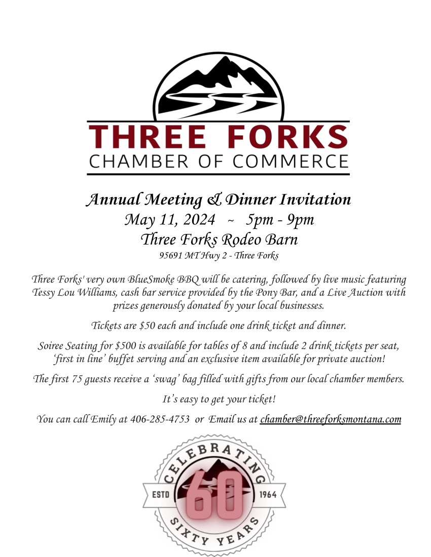 Annual Dinner 60th Anniversary Three Forks Chamber of Commerce